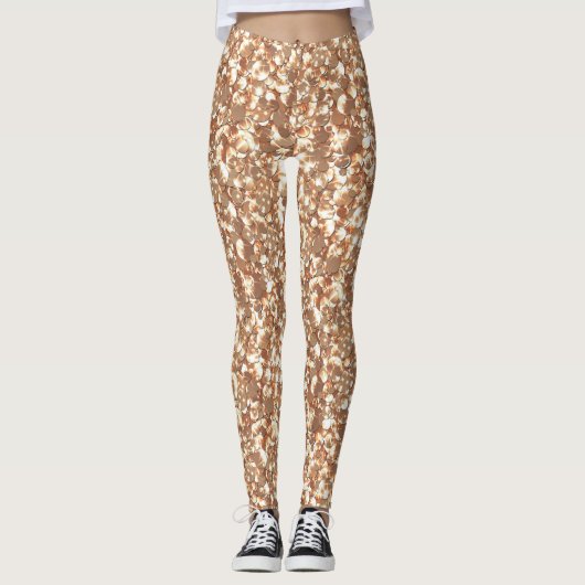 Naadloze glitter sparkles sequodeert schuimende go leggings (Voorkant)