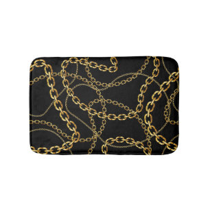 Naadloze gouden ketting, elegant patroon. badmat