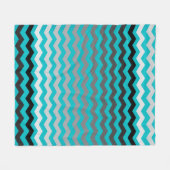 Naadloze gradiënt Chevron Pattern op Turquoise Fleece Deken (Voorkant (Horizontaal))