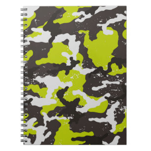 Naadloze grunge camouflage achtergrond. Camouflage Notitieboek