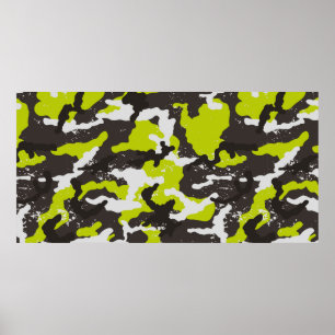 Naadloze grunge camouflage achtergrond. Camouflage Poster