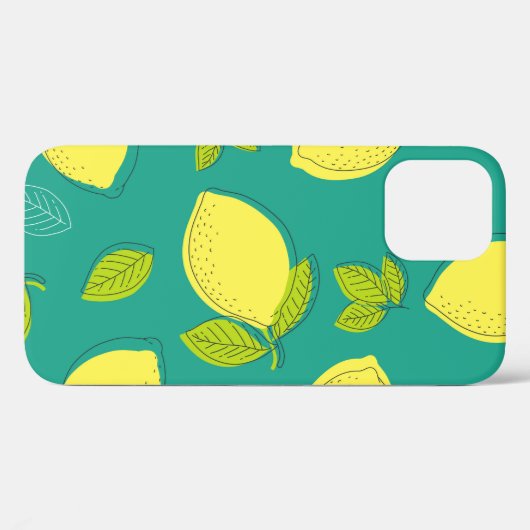 Naadloze handgetekende leemon met lederen patroon  Case-Mate iPhone case (Achterkant (horizontaal))