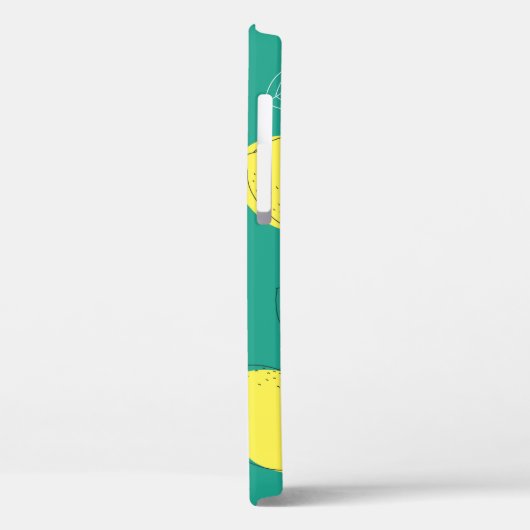 Naadloze handgetekende leemon met lederen patroon Case-Mate iPhone case (Achterkant / Links)