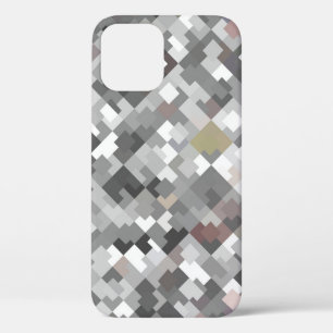 Naadloze heldere abstracte mozaïekgrijze achtergro iPhone 12 hoesje