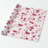 Naadloze heldere Cherry berry snoep lollipopes zoe Cadeaupapier (Uitgerold)