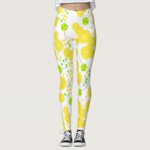 Naadloze heldere citroenmoes snoep lollipops zoet leggings