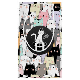 Naadloze illustratie Katten Verjaardag Klein Cadeauzakje