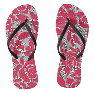 Naadloze kant rozen romantische retro rode lak teenslippers