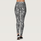 Naadloze kant rozen romantische retro zwarte l leggings (Achterkant)