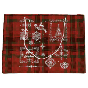 Naadloze kerstdecoratie Rood-wit Groot Cadeauzakje