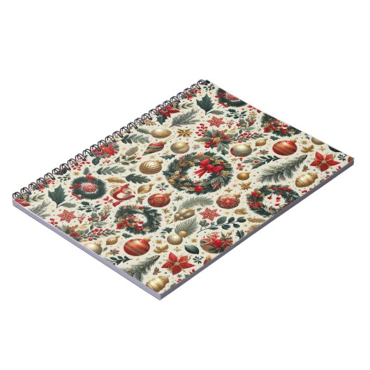 Naadloze Kerstmisdecoratie Notitieboek (Linkerzijde)