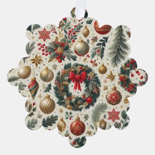 Naadloze Kerstmisdecoratie Ornament Kaart