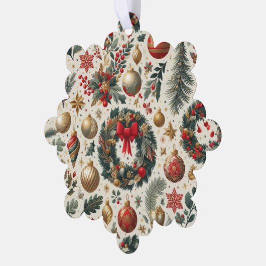 Naadloze Kerstmisdecoratie Ornament Kaart (Links)