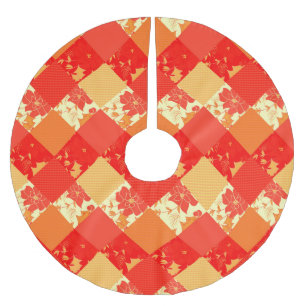 Naadloze kerstpatchwerkpatches worden gekoeld kerstboom rok