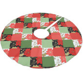 Naadloze kerstpatchwerkpatches worden gekoeld kerstboom rok (Gekanteld)