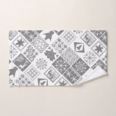 Naadloze kerstpatchwork sneeuwhert bad handdoek (Handdoek)