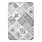 Naadloze kerstpatchwork sneeuwhert badmat (Voorkant Verticaal)