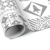 Naadloze kerstpatchwork sneeuwhert cadeaupapier (Rol Hoek)