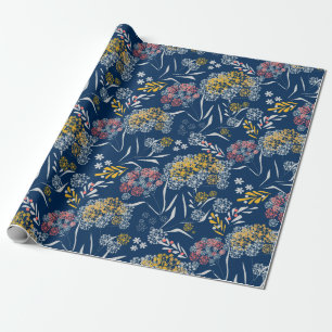 Naadloze kleine bloemen floreel patroon navy vi cadeaupapier