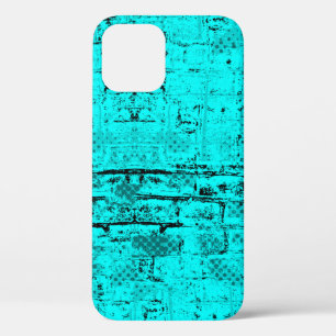 Naadloze kleur grijpturquoise. Halftone elementen iPhone 12 Hoesje