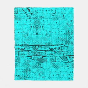 Naadloze kleur grijpturquoise. Halftone elementen Fleece Deken