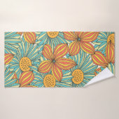 Naadloze kleurige florale vormgeving badhanddoek (Badhanddoek)