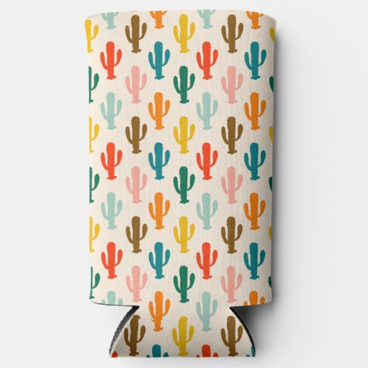 Naadloze Kleurrijke Cactus Blikhouder (Voorkant)