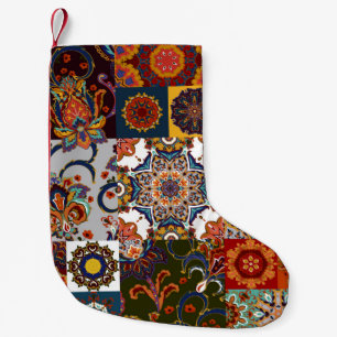 Naadloze kleurrijke patchwork-tegel met de islam, kleine kerstsok