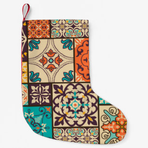 Naadloze kleurrijke patchwork-tegel met de islam,  kleine kerstsok
