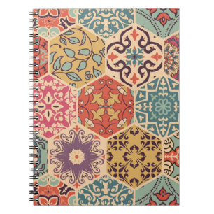 Naadloze kleurrijke patchwork-tegel met de islam, notitieboek