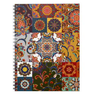 Naadloze kleurrijke patchwork-tegel met de islam, notitieboek