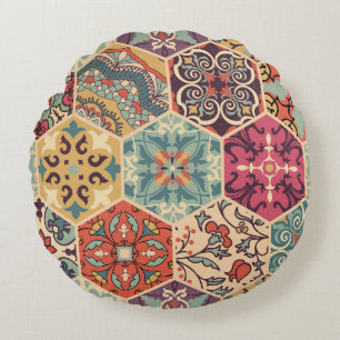 Naadloze kleurrijke patchwork-tegel met de islam,  rond kussen