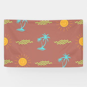 Naadloze kleurrijke zomerpatronen - Floral-Natuur Spandoek