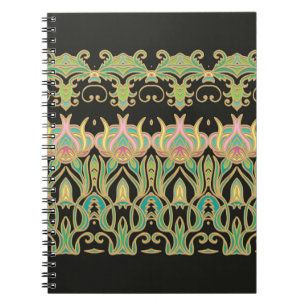 Naadloze kunstversiering in Art Nouveau-stijl Notitieboek