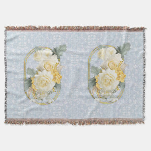 Naadloze Lichtblauwe, Roze & Witte Mandala's Deken