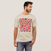 Naadloze Liefde Hart Patroon Kunst T-shirt (Voorkant volledig)