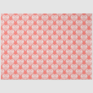 Naadloze liefde Valentijnsdag witte lacy hartslag Tissuepapier