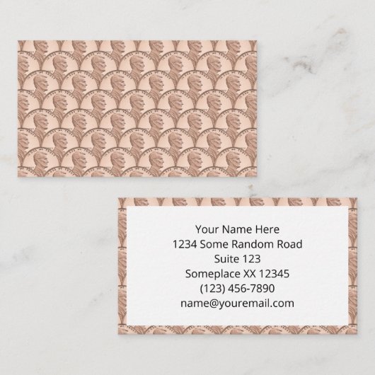 Naadloze Lincoln Penny Pattern - Kopermunten Visitekaartje (Voorkant / Achterkant)