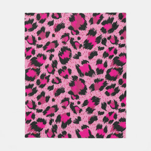 Naadloze luxe roze luipaard patroon. fleece deken