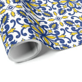 Naadloze Marokkaanse Nikea Azulejo Pattern Cadeaupapier (Rol Hoek)