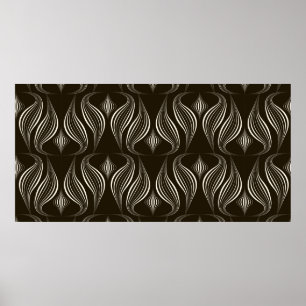  naadloze monochrome versiering met poster