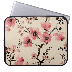 Naadloze mooie afdruk van waterverf bloemen. St Laptop Sleeve