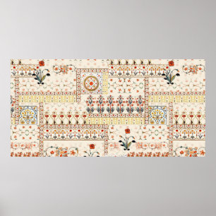 Naadloze, mooie mughale florale met een etnische a poster