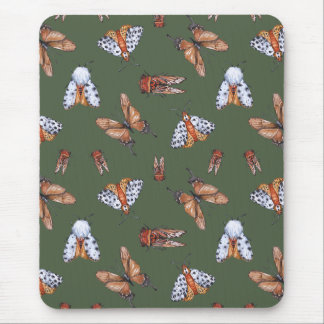 Naadloze Moth en Butterfly Natuur Print Muismat