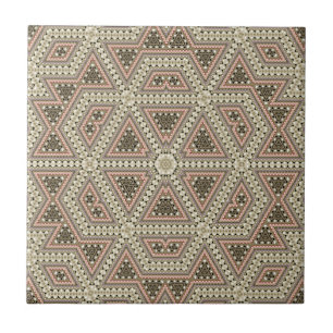 Naadloze mozaïek abstracte kaleidoscoop beige tria tegeltje