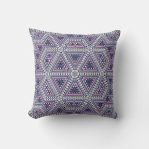 Naadloze mozaïek abstracte kaleidoscoop violet tri kussen