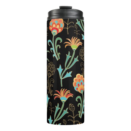 Naadloze oosterse bloemige elegantie thermosbeker (Voorkant)