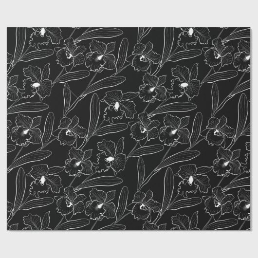 Naadloze orchidee cattleya bloemen tropisch cadeaupapier (Vlak)