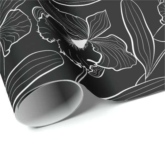 Naadloze orchidee cattleya bloemen tropisch cadeaupapier (Rol Hoek)