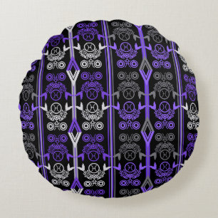 Naadloze ornamentale retro moroccan arabische vint rond kussen